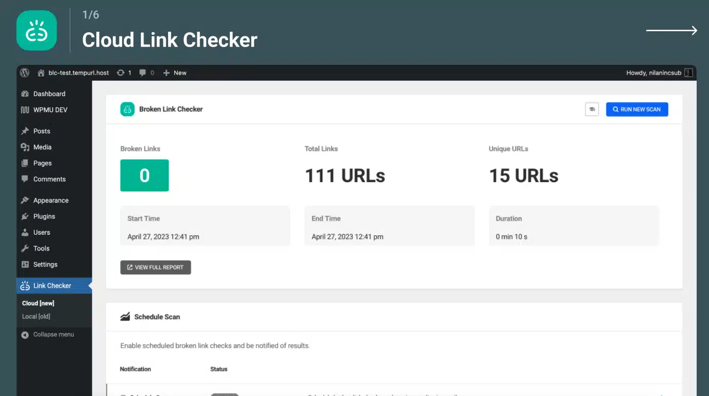 extension wordpress broken link checker
